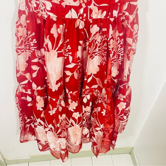 NWT Anthropologie Hutch Tiered Maxi Skirt Red Motif Floral Boho Festival - Picture 6 of 8
